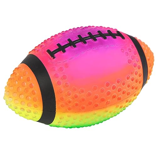 Regent Practice Football Neon Rainbow Colored 9" Spiked for gripping Control Made of Soft Rubber Inflatable Football Comes Pre Filled with Air Ready to use Great for The Pool or Playground