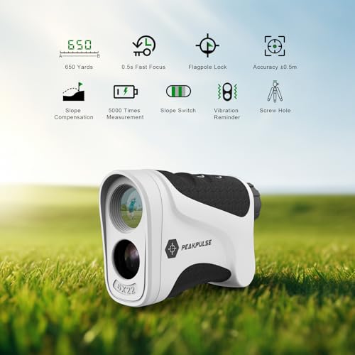 PEAKPULSE Golf Range Finder 650 Yards RangeFinder Golfing High Clarity Display 6X Magnification 0.5 Yard Accuracy Pin Seeker Easy to Use(No Magnet) - color: LE600AG(Slope)