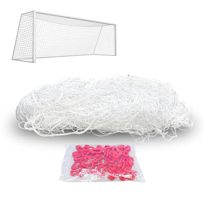 8X4X3FT Soccer Goal Net Replacement - Heavy Duty Polypropylene Football Net for All Levels, All-Weather Backyard/Park Practice, White (No Frame Included)