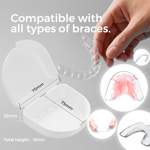 HEMILAB Retainer Case, Compatible with Invisalign, Aligner Case with Vent Holes, White