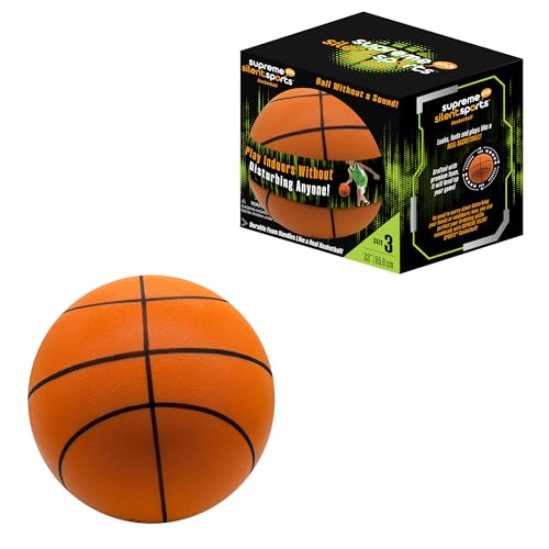 Basketball | Quiet Indoor Safe Premium Foam Ball for Training, Dribbling & Playing, Gift for 3+, Boys & Girls, Never Shrunken or Inflated (1 Pack) - color: Orange, size: Size 3
