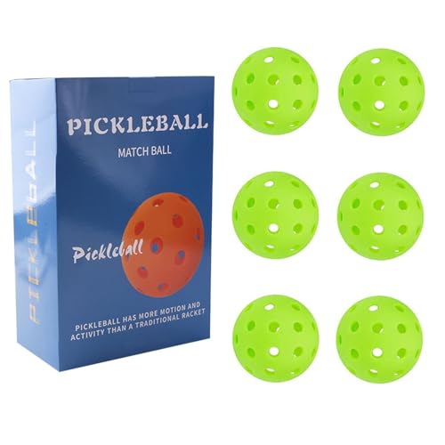 6-Pack Premium 40-Hole Pickleball Balls - Indoor/Outdoor Pickle Balls with Storage Box, Perfectly Balanced for High Bounce & True Flight, Ideal for Tournament Play