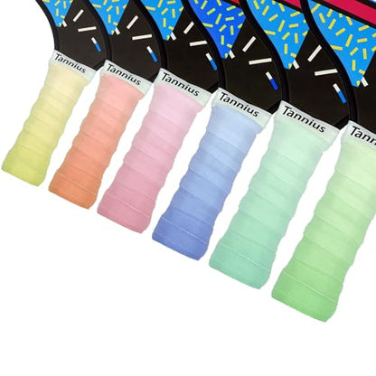 Pickleball Paddle Grip Tape, 6 Pack Pre-Cut Pickleball Grips, Absorbent and Enhanced Pickleball Paddle Overgrip Tape(Gradient Color) - color: Mixed Colors