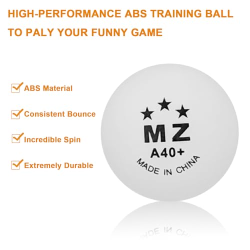 High Bounce & Durable ABS Mat Colored 3 Star Ping Pong Balls 4 Trainning,Party Games,Pet Cats Toys - style: pack of 50 - white