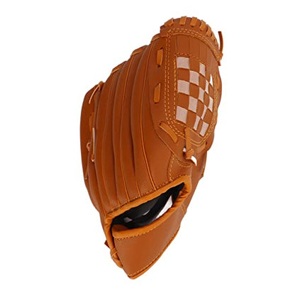 Baseball Pitcher Mitt Optimal Balance PVC Brown Catching Glove for Baseball Training for All Ages - size: 11.5 Inch