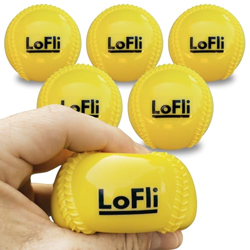 LoFli Limited-Flight Training Baseballs - Regulation Size & Weight, Soft, Safe & Durable - Indoor & Outdoor Practice for Kids & Adults - Yellow