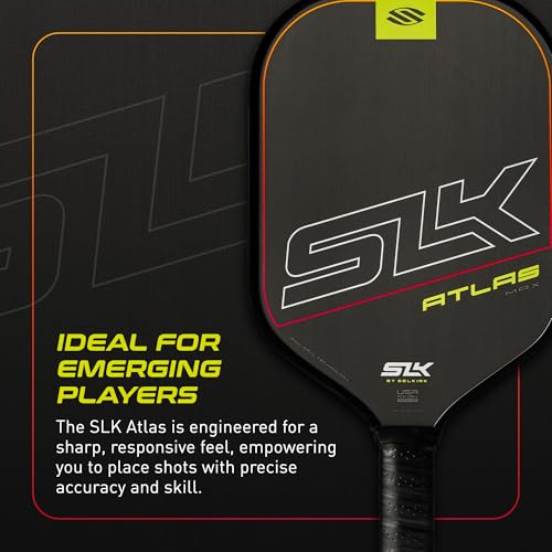 Selkirk Sport Atlas Raw Carbon Fiber Pickleball Paddles | Midweight Pickleball Paddle with Polymer Honeycomb Core | USAPA Approved Carbon Fiber Face for Spin and Control