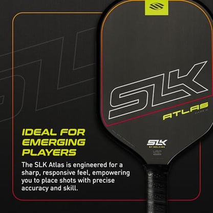 Selkirk Sport Atlas Raw Carbon Fiber Pickleball Paddles | Midweight Pickleball Paddle with Polymer Honeycomb Core | USAPA Approved Carbon Fiber Face for Spin and Control