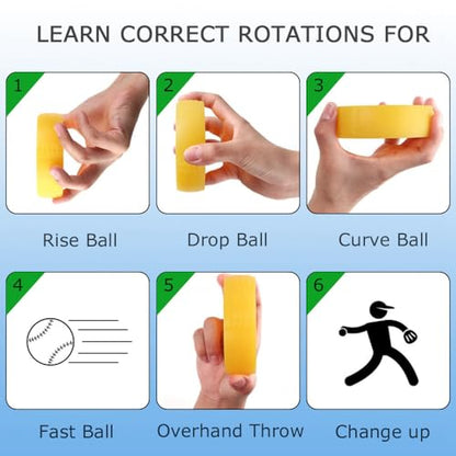 Softball Pitching Spinner, Overhand Throwing Trainer with Instant Spin&Release Feedback, Official 12" Size - color: Orange