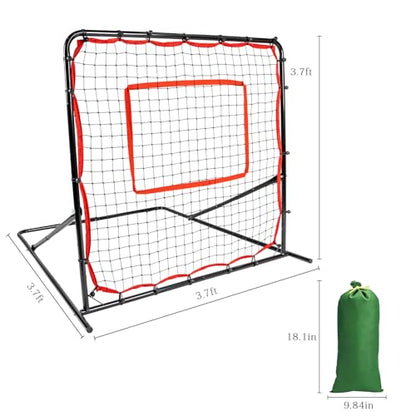 Soccer Rebounderr Net,Soccer Training Equipment for Backyard for Control, Passing Practice, Easy Setup - size: 3,7FT*3.7FT