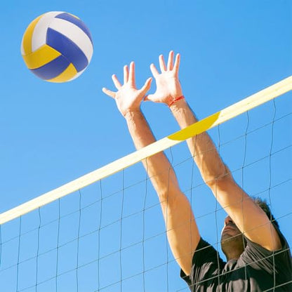 Hemoton Soft Volleyball Indoor Training Ball 1.6mm Thick White Blue Yellow Sports Practice Volleyball for Adult Entrance Examination and General Use