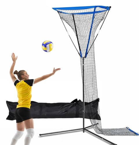 Volleyball Setter Trainer Net,Volleyball Training Equipment Adjustable Angle, Ideal for Serving, Spiking, Setting, Suitable for Both Indoor and Outdoor Training Sessions
