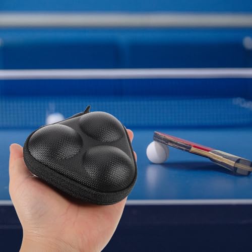 FOMIYES Portable Ping Pong Ball Storage Organizer Case Triangular Table Tennis Ball Holder Bag Black Compact Sports Equipment for Outdoor and Indoor Play