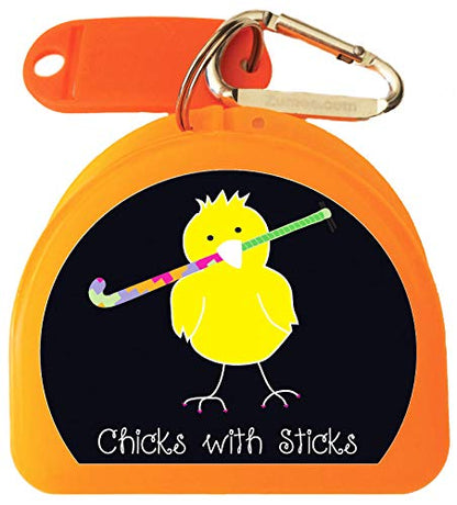 Fieldhockey Mouthguard Case - Field Hockey Chick - color: Orange