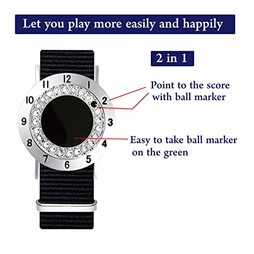 Golf Ball Marker with Golf Stroke Counter Bracelet, Pearl Crystal Ball Marker, Golf Accessories, Golf Gifts, Golf Counters for Women