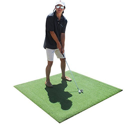 Premium 5'X5' Luxury Tee Golf Hitting Mat- Holds a Wooden tee