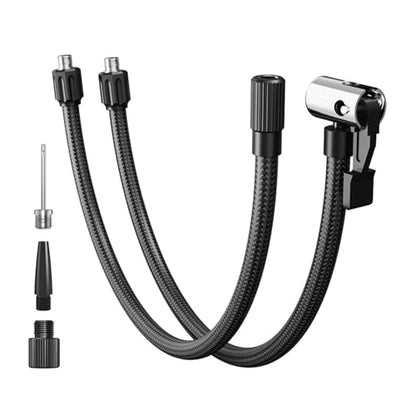 LEXIN Tire Inflator Hose Extension, Lock-On Air Chuck with Hose and Presta Valve Adapter Ball Needle, Air Compressor Twist On Convert to Lock On Connection, Compatible with LEXIN P5/P4
