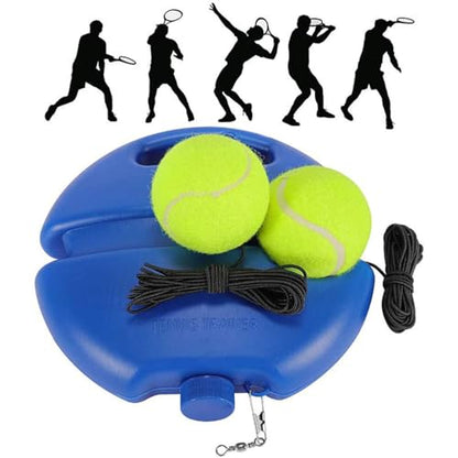 Tennis Trainer Rebounds Ball Set - Self-Practice Portable Tennis Training Equipment - Blue - 1 Set, 1 Piece