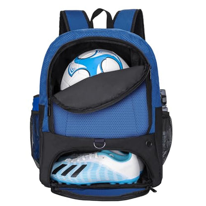 Soccer Ball Bag-Backpack for Basketball,Volleyball with Cleat Shoes and Ball Compartment for Sports Team,Trainning - color: Blue