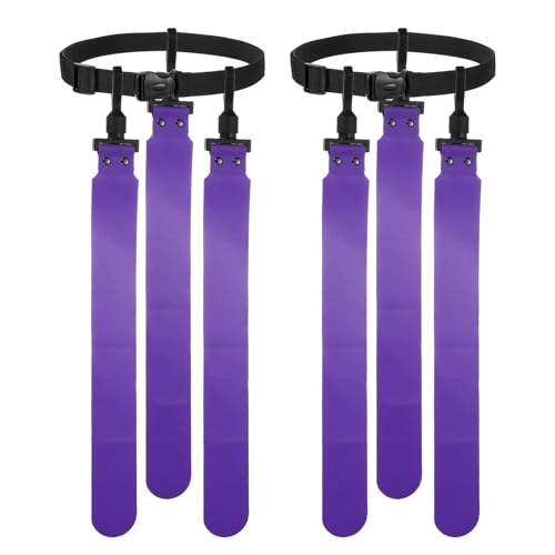 Flag Football Set, Adjustable Flag Football Belt with 1 Belt and 3 Flags Easy Tear Away - color: Purple