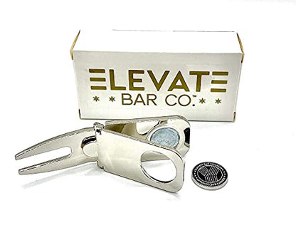 Multi-Use Magnetic Golf Club Holder, Golf Divot & Marker Tool - color: Sliver