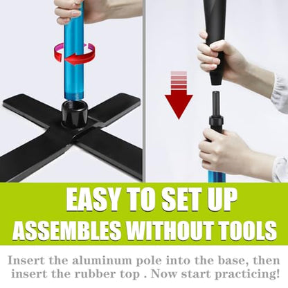 TARUMG Portable Batting Tee for Baseball/Softball, Height Adjustment from 25-47 inches, Heavy Duty Baseball Tee with Detachable Rubber Top, Easy Assembly Hitting Tee for Kids/Youth/Adults - style: Basic&Blue 25“-37”