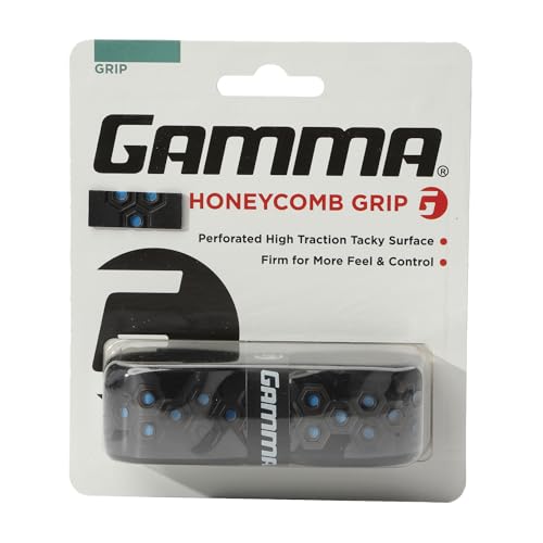 Gamma Sports, Tennis Honeycomb Replacement Grip, Firm Feel, Moisture Wicking Surface, Durable, Mulitple Colors, Racket, Racquet Grip, High Traction Surface, Versatile - color: Blue