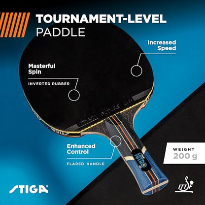 STIGA Ping Pong Paddles - 2mm Tournament-Approved Sponge - Flared Handle for Enhanced Control - Competitive Table Tennis Racket for Family Fun - Multiple Styles & Performance Levels Available - style: Nitro