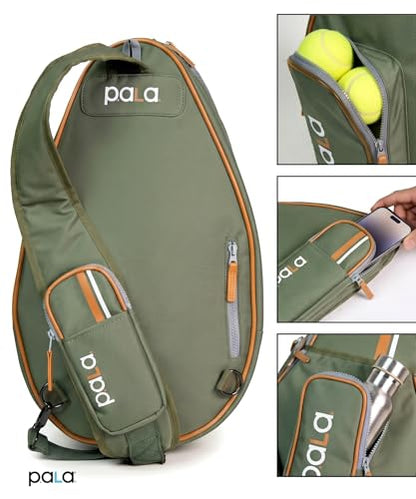 P.ala Multi-Sport Crossbody Padel Bag – Fits 2 Padel Rackets, Lightweight 2.07 lb, Fence Hook, 13” Device Sleeve, Compact Racket Bag for Padel, Tennis & Pickleball