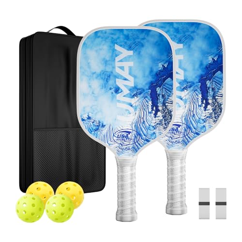 USAPA Approved Tournament-Grade Pickleball Paddle with PP Honeycomb Core for Precision Control, Enhanced Spin & Power, Lightweight Pickleball Set with Cover & Overgrip for Men Women Beginners