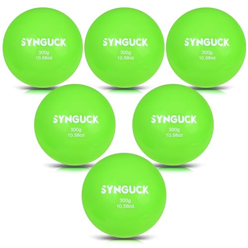 SYNGUCK 4/6 Pack Weighted Plyo Balls Set for Baseball & Softball Training - Improve Power, Pitching, Hitting - Perfect for Yoga, Fitness, Plyometrics - All Skill Levels - style: Green(10oz)