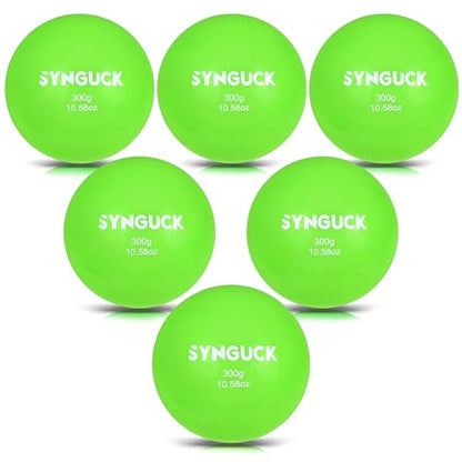 SYNGUCK 4/6 Pack Weighted Plyo Balls Set for Baseball & Softball Training - Improve Power, Pitching, Hitting - Perfect for Yoga, Fitness, Plyometrics - All Skill Levels - style: Green(10oz)