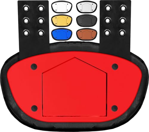 Football Backplate for Shoulder Pads with High Impact Padding, Adult & Youth Lower Backplate Football - color: Chrome Metallic Red, size: Youth