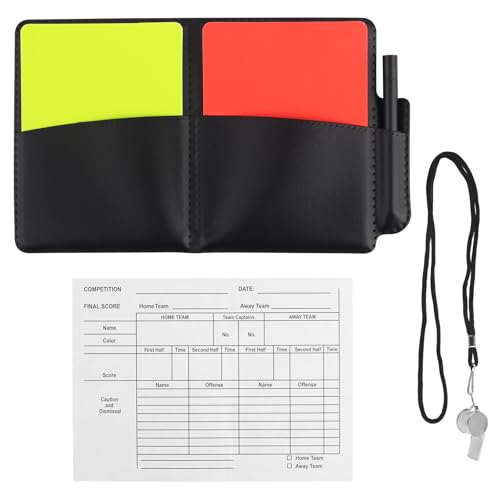 Gosknor Soccer Referee Kit, Warning Football Referee Set Yellow Red Cards,Card Holder, for Coach Sports Accessories