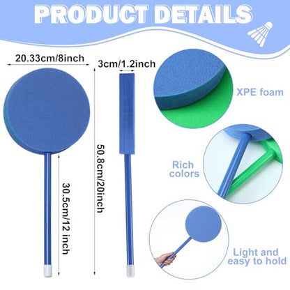 Silipull 6 Pcs Foam Paddles Paddleball Racket Set Equipment for Kids Elementary School Racquetball Badminton Paddles Backyard Beach Park Activities Agility Training 6 Colors,12"