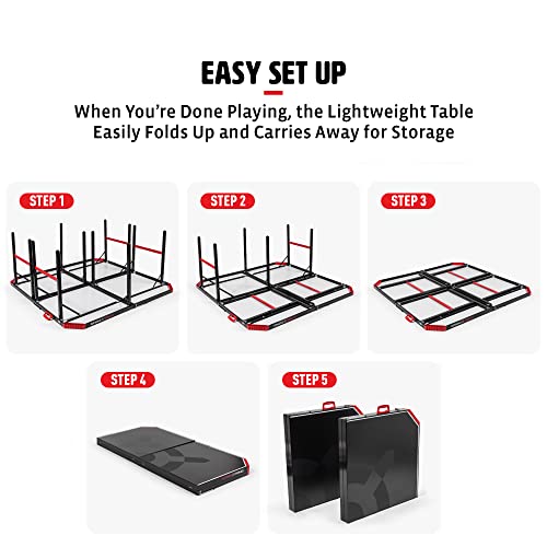 EastPoint Sports Hyper Pong 4-Way Table Tennis - Four Square Ping Pong Mashup Fun for The Whole Family