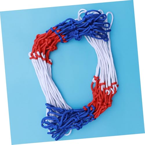 Luxshiny 4pcs Tricolor Nylon Basketball Nets Premium Outdoor Basketball Rim Mesh Replacement Sturdy Accessories for Court Equipment