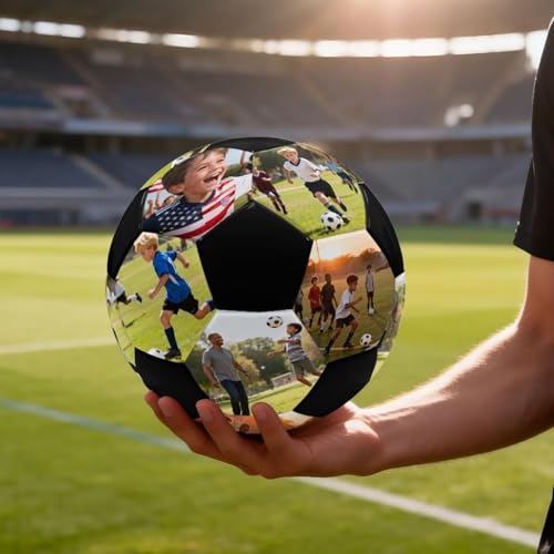 PU Leather Soccer Customized Photo Text Logo Soccer Size 5 Ideal Gift for Boys Girls Football The Room Decorated
