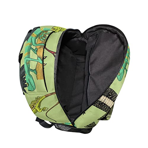 Snakes Lizard Chameleon and Turtle Animal Backpack School Bookbag Lightweight Laptop Backpack for Men Women Kids - color: Animals