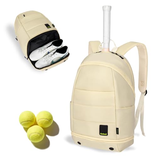 Goloni Tennis Backpack - Professional Tennis Bag for Men & Women - color: Beige
