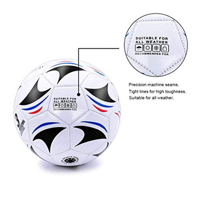 Aoneky Soccer Ball with Pump - color: 1 Pack with 1 Pump - White/Black/Blue/Red, size: 3