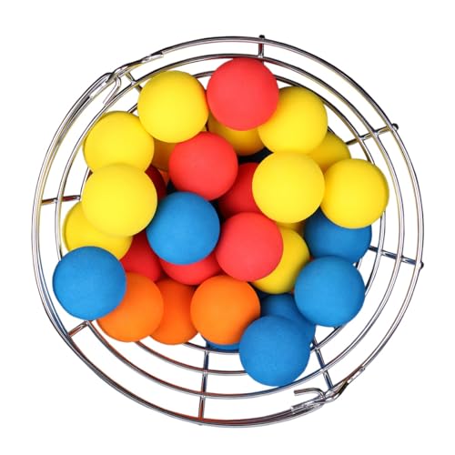 Intech 48 Multi-Color Foam Golf Balls with Metal Range Basket, Soft Limited Flight Practice Golf Balls for Backyard or Indoor Use