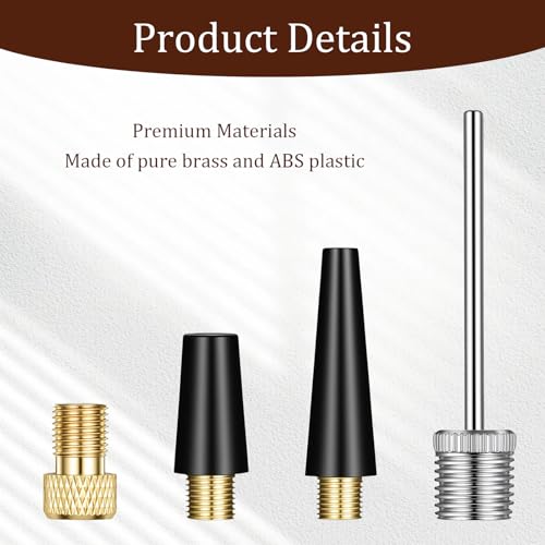 16 Pcs Universal Air Pump Adapter Kit, Bike Pump Valve Adaptors, Ball Pump Needles, Inflatable Nozzles for Inflatable Pool Toys, Bike Tires, Air Compressor, Air Mattress, Basketball