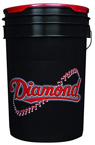 Diamond 6-Gallon Ball Bucket with 30 Leather Grade BLEM Practice Baseballs