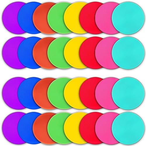 9/18/36 Pcs Poly Spot Markers 9 inch Non-Slip Rubber Agility Training Markers Floor Dots Flat Field Cones for Football Basketball Soccer School Exercise Drills Gym Dance Practice 9 Colors - style: 9 inch 36 Pcs (9 Colors, PVC)