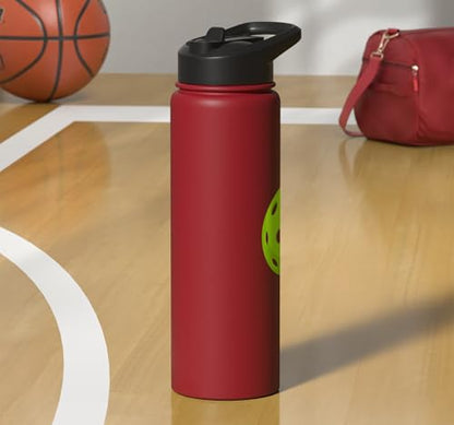 Pickleball: Dinking Buddy Stainless Steel Insulated Water Bottle - color: Red