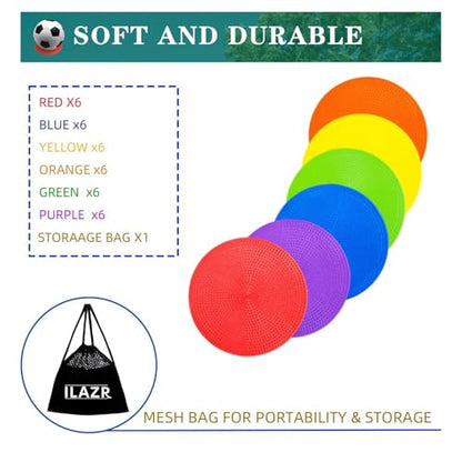 LAZR Non Slip Agility Marker Aggregate Dots 4.72 inch 9 inch Floor Dot Marker for Classroom Dance Sports Football Basketball Speed Agility Training
