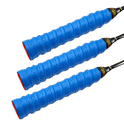 Tennis Grip Tacky Tennis Racket Grip Tape Absorbent Anti-Slip Tennis Overgrip for Tennis Badminton Pickleball Racquet Handle Grip with Damping Ridges Overgrips (Royal Blue)