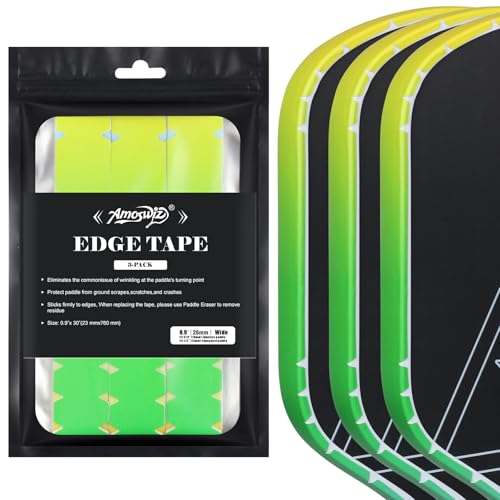 Pickleball Edge Guard Tape, Pickleball Protection Tapes 3 Pcs, Gradiant Color Edge Tape, 23MM & 26MM Width, No Wrinkling Edge Guard for 13MM & 16MM & 20MM Thicknesse Paddles - color: Green to Yellow to Blue Gradiant, size: 23MM