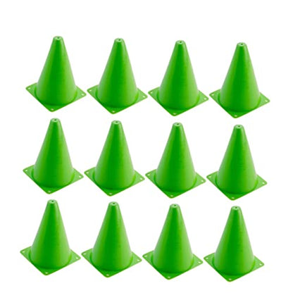 VANZACK 12pcs Soccer Training Cones Plastic Football Roadblock Markers for Agility Drills Sports Training and Outdoor Games Green